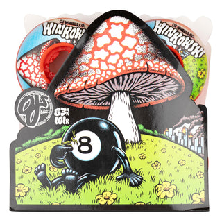 OJ Skateboard Wheels 53mm Erick Winkowski Mushroom Elite EZ Edge 101A White/Red Swirl