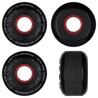 Ricta Skateboard Wheels 55mm Clouds 86A Black/Red