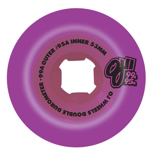 OJ Skateboard Wheels 53mm Double Duro Mini Combo 99A/95A Purple