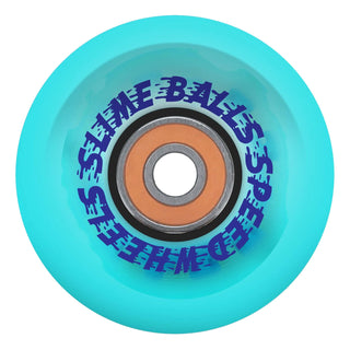 Slime Balls Skateboard Wheels 66mm Chrome Light Ups OG Slime 78A Trans Blue