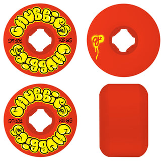 OJ Skateboard Wheels and Independent Bearings Combo 56mm Throw Ups Chubbies 101A Red