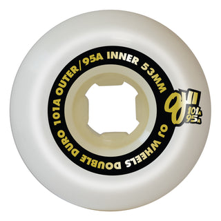 OJ Skateboard Wheels 53mm Double Duro Mini Combo 101A/95A White
