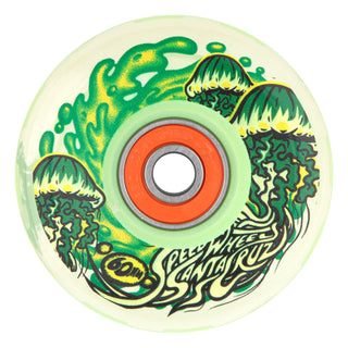 Slime Balls Skateboard Wheels 60mm Jelly Fish Light Ups OG Slime 78A Glow with Bronson Bearings