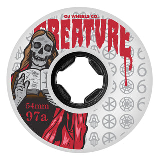 OJ Skateboard Wheels 54mm The Book Of OJ Bloodsuckers 97A Creature White