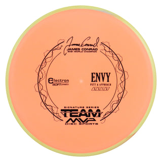 Axiom Disc Golf Electron Soft James Conrad Signature Envy Putter 3/3/-1/2 Orange/Yellow 170 grams