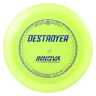 Innova Disc Golf Champion Blizzard Destroyer Driver 12/5/-1/3 Yellow/Navy Shatter 140 grams