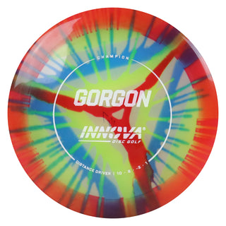 Innova Disc Golf Champion I-Dye Gorgon Distance Driver 10/6/-2/1 Red Navy/White 167 grams