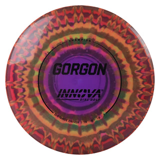Innova Disc Golf Champion I-Dye Gorgon Distance Driver 10/6/-2/1 Purple Pink Circles/Black 170 grams