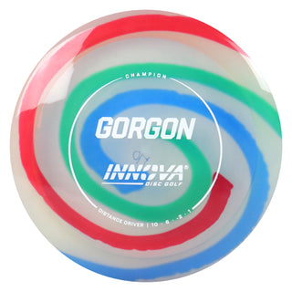 Innova Disc Golf Champion I-Dye Gorgon Distance Driver 10/6/-2/1 RGB Swirl/White 170 grams