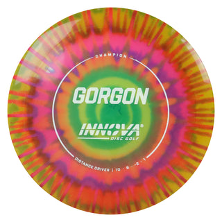 Innova Disc Golf Champion I-Dye Gorgon Distance Driver 10/6/-2/1 Green Pink Swirl/White 173 grams