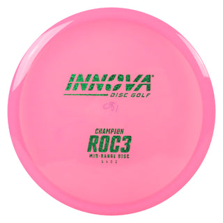 Innova Disc Golf Champion Roc3 Midrange Disc 5/4/0/3 Pink/Green Matrix 180 grams