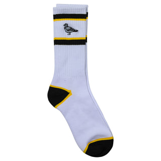 Anti Hero Skateboards Socks Basic Pigeon Embroidered White/Black/Yellow