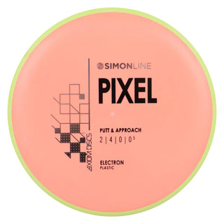 Axiom Disc Golf Simon Line Electron Lizotte Pixel Putter 2/4/0/0.5 Peach/Yellow 174 grams