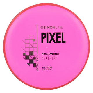 Axiom Disc Golf Simon Line Electron Soft Lizotte Pixel Putter 2/4/0/0.5 Pink/Red 173 grams