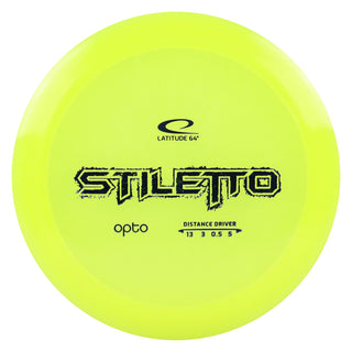 Latitude Disc Golf Opto Stiletto Distance Driver 13/3/0.5/5 Yellow/Indigo 174 grams
