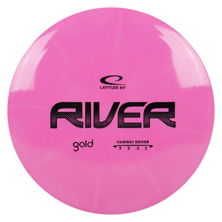 Latitude 64 Disc Golf Gold Burst River Fairway Driver 7/7/-1/1 Pink/Black 171 grams