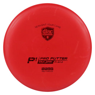 Discmania Disc Golf D-Line Flex 2 P1 Pro Putter 2/3/0/0 Red/Red Shatter 173 grams