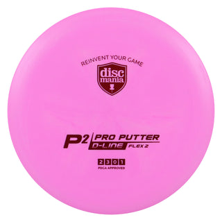 Discmania Disc Golf D-Line Flex 2 P2 Pro Putter 2/3/0/1 Pink/Red 174 grams