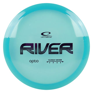 Latitude 64 Disc Golf Opto River Fairway Driver 7/7/-1/1 Blue/Purple 171 grams