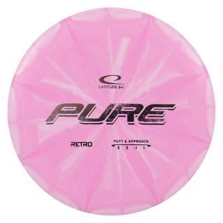 Latitude 64 Disc Golf Retro Burst Pure Putter 3/3/-1/1 Pink/Silver 175 grams