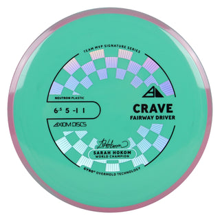 Axiom Discs Project Lab Coat Sarah Hokom Neutron Crave Fairway Driver 6.5/5/-1/1 Teal/Pink Teal 170 grams