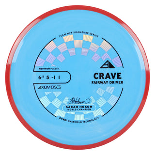Axiom Discs Project Lab Coat Sarah Hokom Neutron Crave Fairway Driver 6.5/5/-1/1 Light Blue/Red 171 grams