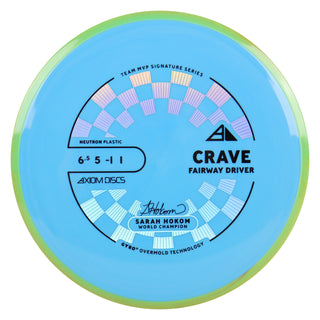 Axiom Discs Project Lab Coat Sarah Hokom Neutron Crave Fairway Driver 6.5/5/-1/1 Light Blue/Green Yellow 172 grams