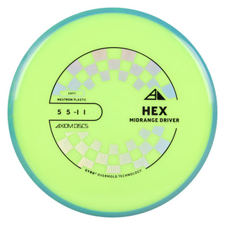 Axiom Discs Project Lab Coat Neutron Soft Hex Midrange Disc 5/5/-1/1 DayGlo/Blue 175 grams