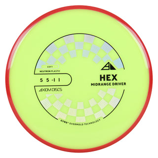 Axiom Discs Project Lab Coat Neutron Soft Hex Midrange Disc 5/5/-1/1 DayGlo/Red 173 grams