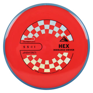 Axiom Discs Project Lab Coat Neutron Soft Hex Midrange Disc 5/5/-1/1 Red/Blue Grey 165 grams