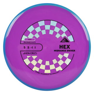 Axiom Discs Project Lab Coat Neutron Soft Hex Midrange Disc 5/5/-1/1 Purple/Blue 166 grams