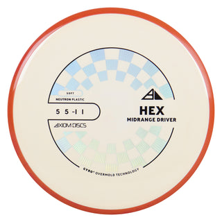 Axiom Discs Project Lab Coat Neutron Soft Hex Midrange Disc 5/5/-1/1 Cream/Red Orange 177 grams