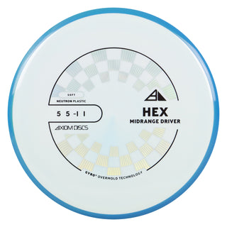 Axiom Discs Project Lab Coat Neutron Soft Hex Midrange Disc 5/5/-1/1 Powder Blue/Blue Aqua 166 grams