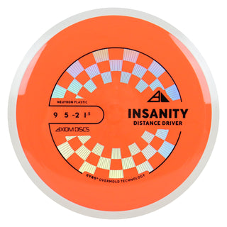 Axiom Discs Project Lab Coat Neutron Insanity Distance Driver 9/5/-2/1.5 Orange/White 173 grams