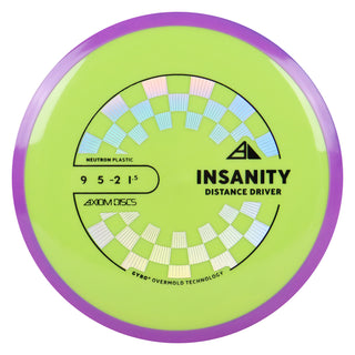 Axiom Discs Project Lab Coat Neutron Insanity Distance Driver 9/5/-2/1.5 Pear/Purple 159 grams