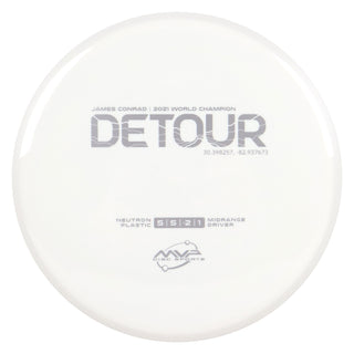 MVP Discs Sports Project Lab Coat James Conrad Neutron Detour Midrange 5/5/-2/1 White 178 grams