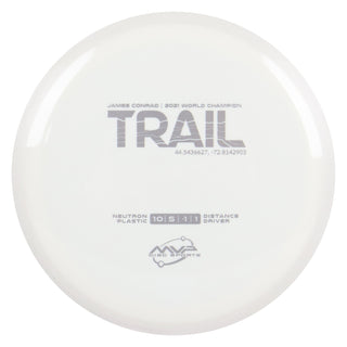 MVP Discs Sports Project Lab Coat James Conrad Neutron Trail Distance Driver 10/5/-1/1 White 168 grams