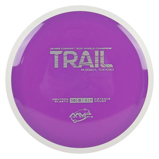 MVP Discs Sports Project Lab Coat James Conrad Neutron Trail Distance Driver 10/5/-1/1 Purple 172 grams