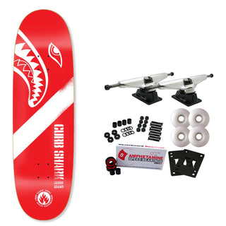 Black Label Skateboard Complete Adams Curb Shark Egg 9.5" x 32.5"