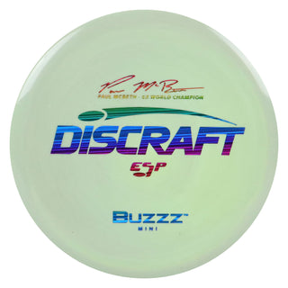 Discraft Disc Golf Paul McBeth ESP Buzzz Mini 6" Thrower or Marker Sage/Rainbow Lines