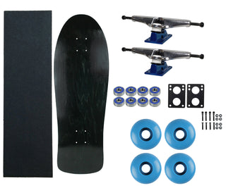 Moose Old School 30" Stained Black, Hollow Silver/Blue Trucks, 58mm Blue Wheels