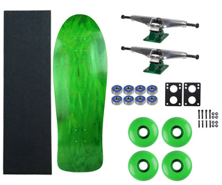 Moose Old School 30" Stained Green, Hollow Silver/Green Trucks, 58mm Green Wheels