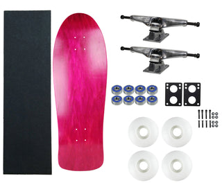 Moose Old School 30" Stained Pink, Hollow Silver/Silver Trucks, 58mm White Wheels
