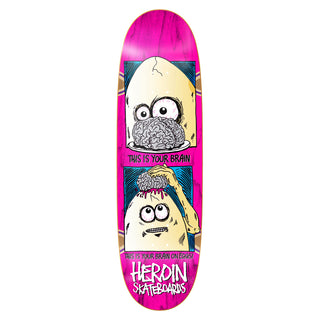 Heroin Premium Skateboard with Ace Trucks, Snot Wheels 9.5" Brain On Eggs