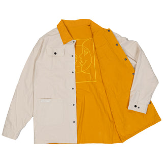 Krooked Skateboards Coat Moonsmile Raw Reversible Jacket Natural/Gold