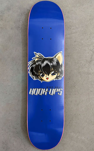 Hook Ups Skateboard Deck 30 Year Anniversary Cat Girl 7.5" x 31"