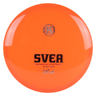 Kastaplast Disc Golf K1 Soft Svea Midrange 5/6/-1/0 Clear Orange/Silver 178 grams