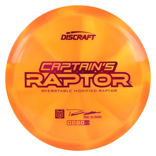 Discraft Disc Golf 2025 Ulibarri Captain's Z Swirl Raptor Fairway Driver 9/3/1/4 Orange/Magenta 170-172g