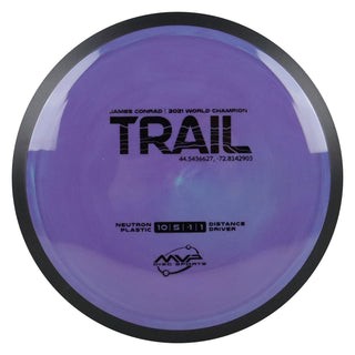 MVP Disc Golf James Conrad Neutron Trail Distance Driver 10/5/-1/1 Dark Lavender 174 grams