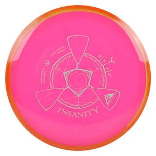 Axiom Disc Golf Neutron Insanity Distance Driver 9/5/-2/1.5 Hot Pink/Orange Blend 161 grams